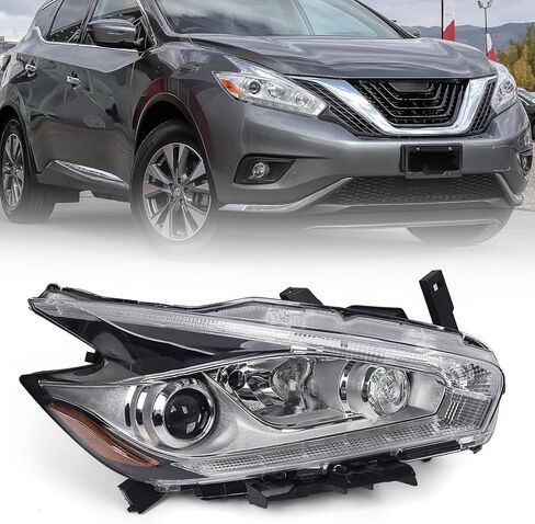Huray مجموعة مصابيح أمامية هالوجين يمين مناسبة لنيسان مورانو 2015 2016 RH OE Factory LED DRL كشافات أمامية مع مصابيح بديلة جانب الركاب in Kuwait