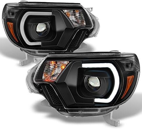 AKKON - For [TRD PRO U-Bar] [Mono-Eye] 2012 2013 2014 2015 Toyota Tacoma LED DRL Projector Black Headlights Pair in Kuwait