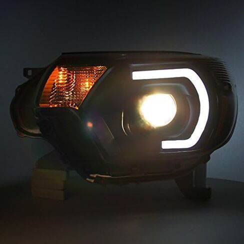 AKKON - For [TRD PRO U-Bar] [Mono-Eye] 2012 2013 2014 2015 Toyota Tacoma LED DRL Projector Black Headlights Pair in Kuwait
