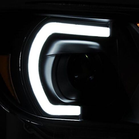 AKKON - For [TRD PRO U-Bar] [Mono-Eye] 2012 2013 2014 2015 Toyota Tacoma LED DRL Projector Black Headlights Pair in Kuwait