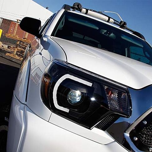 AKKON - For [TRD PRO U-Bar] [Mono-Eye] 2012 2013 2014 2015 Toyota Tacoma LED DRL Projector Black Headlights Pair in Kuwait