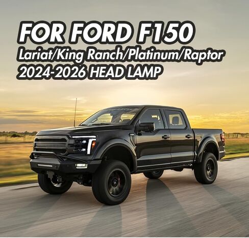 Headlights for F150 F-150 2024-2026 King Ranch/Lariat/Platinum/Raptor with Startup Animation Sequential Turn Signal (Dual Lens) in Saudi Arabia