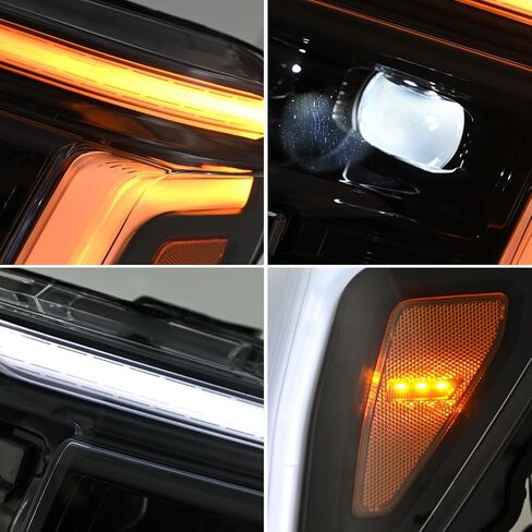 Headlights for F150 F-150 2024-2026 King Ranch/Lariat/Platinum/Raptor with Startup Animation Sequential Turn Signal (Dual Lens) in Kuwait
