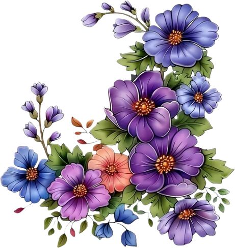 Bouquet Vinyl Car Stickers – 5.5-Inch Waterproof Decorative Decals 2-Pack Durable Bumper Stickers for Vehicles, Laptops Motorcycles Suitcases Refrigerators Walls, Doors Bicycles Easy Application in Saudi Arabia