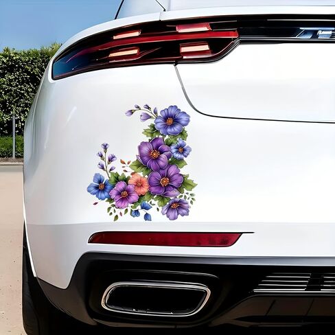 Bouquet Vinyl Car Stickers – 5.5-Inch Waterproof Decorative Decals 2-Pack Durable Bumper Stickers for Vehicles, Laptops Motorcycles Suitcases Refrigerators Walls, Doors Bicycles Easy Application in Saudi Arabia