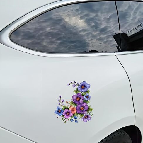 Bouquet Vinyl Car Stickers – 5.5-Inch Waterproof Decorative Decals 2-Pack Durable Bumper Stickers for Vehicles, Laptops Motorcycles Suitcases Refrigerators Walls, Doors Bicycles Easy Application in Saudi Arabia