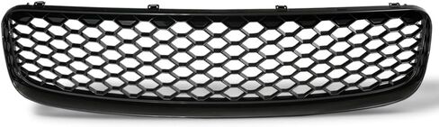 7422444492471 Compatible With 1999 2000-2006 Audi TT 8N Glossy Black RS-Honeycomb Mesh Front Bumper Grill Grille With Emblem Base in Kuwait