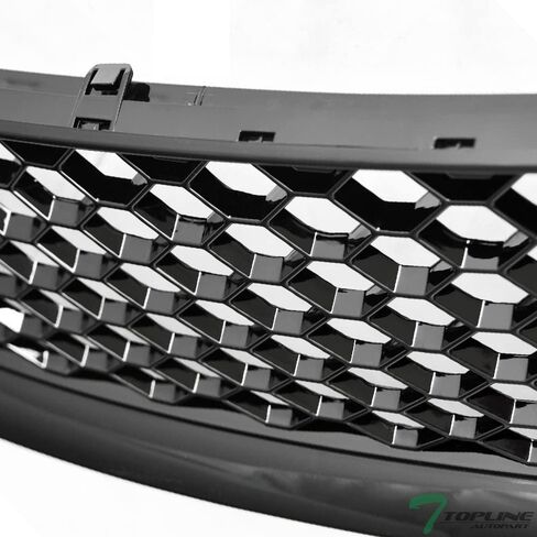 7422444492471 Compatible With 1999 2000-2006 Audi TT 8N Glossy Black RS-Honeycomb Mesh Front Bumper Grill Grille With Emblem Base in Kuwait