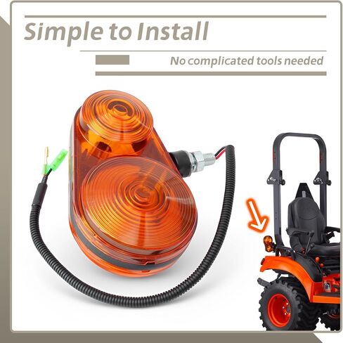 K2871-62620 Tail Light Assembly Compatible with Kubota Tractors BX1860 BX1870 BX1870-1 BX2370-1 BX2660 BX2670-1 BX24 BX25 B26, Replace K2581-62610 K2871-62610 Amber hazard Taillight in Kuwait