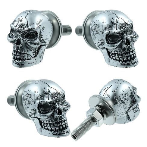 Skull License Plate Bolts Fasteners Motorcycle License Plate Screws Funny Cool License Plate Frame Decorative Kit Fit Most Cars Truck Modified Vehicle Accessories 4 Pcs (Purple) in Saudi Arabia