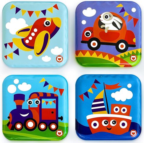 Floating Baby Bath Books - Transport Themed Bath Books for Babies, Infants - Waterproof, Mold-Free Bath Toys for Learning & Early Education in Saudi Arabia