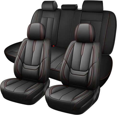 أغطية مقاعد مخصصة لسيارة Mercedes-Benz GLC 300 2017-2025، جلد مقاوم للتآكل والبقع، تصميم ناعم مسامي لراحة دائمة (5 مقاعد فاخرة، بيج بني) in Kuwait