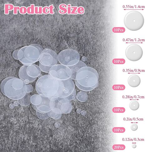 70 Pcs Silicone Earring Backs Stopper Clear Piercing Disc Stabilizer Pads Earlobe Support Patches Soft Disk Pads for Non Pull Jewelry Crafts Droopy Ears Earrings Belly Button Kit in Kuwait