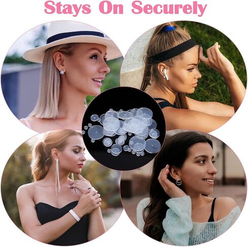 70 Pcs Silicone Earring Backs Stopper Clear Piercing Disc Stabilizer Pads Earlobe Support Patches Soft Disk Pads for Non Pull Jewelry Crafts Droopy Ears Earrings Belly Button Kit in Kuwait