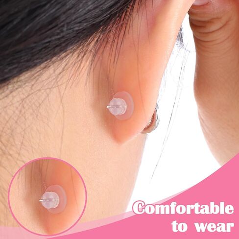 70 Pcs Silicone Earring Backs Stopper Clear Piercing Disc Stabilizer Pads Earlobe Support Patches Soft Disk Pads for Non Pull Jewelry Crafts Droopy Ears Earrings Belly Button Kit in Kuwait