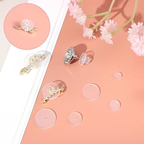 70 Pcs Silicone Earring Backs Stopper Clear Piercing Disc Stabilizer Pads Earlobe Support Patches Soft Disk Pads for Non Pull Jewelry Crafts Droopy Ears Earrings Belly Button Kit in Kuwait