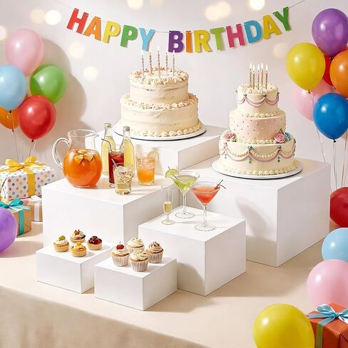 Dessert Table Display Set,6pcs Buffet Risers,Dessert Table Display Set,White Buffet Risers,Acrylic Boxes For DisplayWhite,DessertTable DisplaySet,Cube Boxes NestingRisers(8"-7"-6"-5"-4"-4") in Saudi Arabia