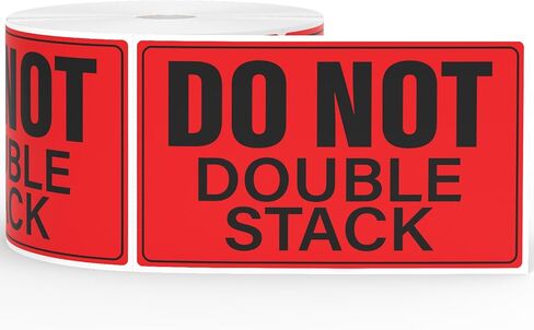 500 Pcs Do Not Double Stack Labels for Shipping Handling 3" x 5" Warning Stickers Waterproof Strong Adhesive Packing Labels for Pallet Moving Boxes Business Delivery Warehouse Factory Red in Kuwait