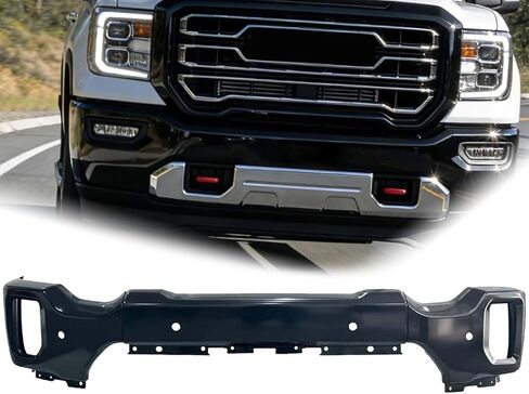 BST BSSP Black Front Bumper Face Bar Replacement for GMC Sierra 2500 3500 HD 2020-2023 w/Parking Sensor & Fog Light Holes, Split 3pcs Front Bumper in Kuwait