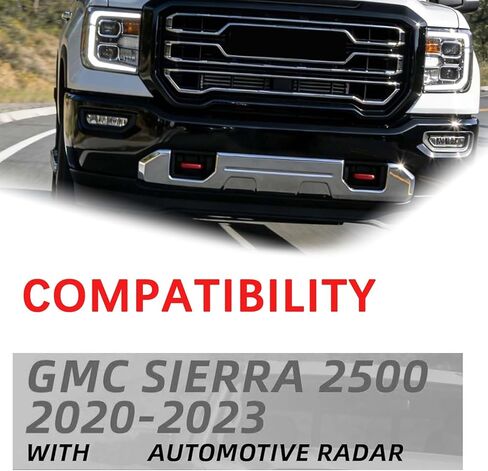 BST BSSP Black Front Bumper Face Bar Replacement for GMC Sierra 2500 3500 HD 2020-2023 w/Parking Sensor & Fog Light Holes, Split 3pcs Front Bumper in Kuwait
