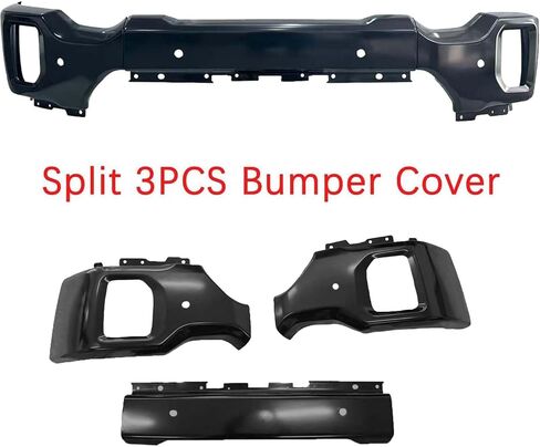 BST BSSP Black Front Bumper Face Bar Replacement for GMC Sierra 2500 3500 HD 2020-2023 w/Parking Sensor & Fog Light Holes, Split 3pcs Front Bumper in Kuwait