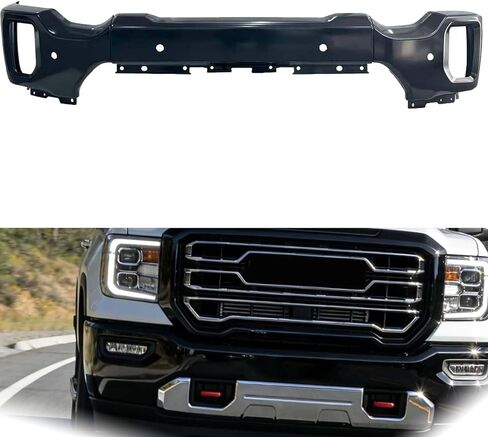BST BSSP Black Front Bumper Face Bar Replacement for GMC Sierra 2500 3500 HD 2020-2023 w/Parking Sensor & Fog Light Holes, Split 3pcs Front Bumper in Kuwait