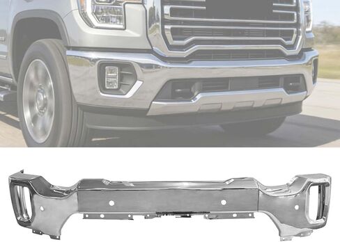 BST BSSP Black Front Bumper Face Bar Replacement for GMC Sierra 2500 3500 HD 2020-2023 w/Parking Sensor & Fog Light Holes, Split 3pcs Front Bumper in Kuwait