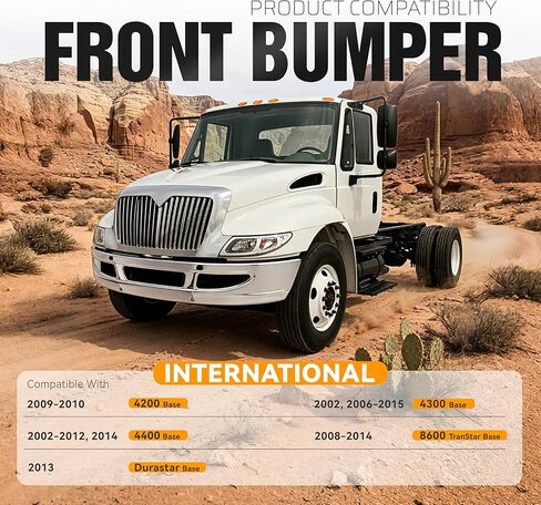ALMULOO Front Bumper Compatible with 2009-2015 International 4300 4200 4400 8600 TranStar Durastar Base Chrome in Kuwait
