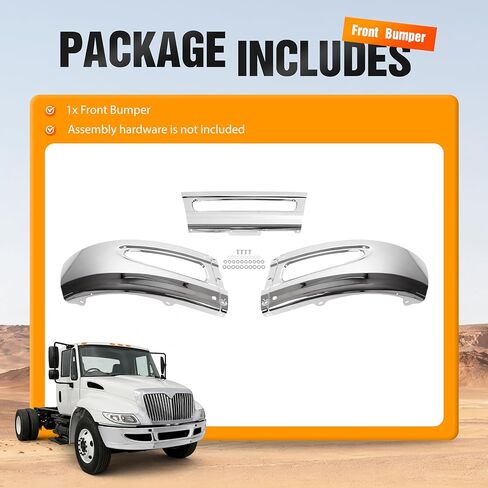 ALMULOO Front Bumper Compatible with 2009-2015 International 4300 4200 4400 8600 TranStar Durastar Base Chrome in Kuwait