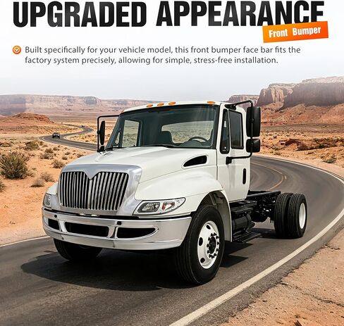 ALMULOO Front Bumper Compatible with 2009-2015 International 4300 4200 4400 8600 TranStar Durastar Base Chrome in Kuwait