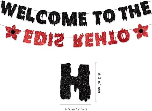 Stranger Birthday Party Decorations Glitter Welcome to The Other Side Banner and Hanging Swirls Set Horror Birthday Decorations for Themed Gathering Home Room Decor Supplies in Kuwait