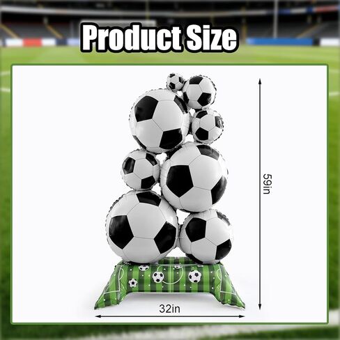 2PCS Giant Soccer Balloons, 59 Inch Standing Soccer Balloons Set for Party Decorations, Sports Theme Birthday, Game Day Celebration, Outdoor & Indoor Photo Backdrop in Saudi Arabia