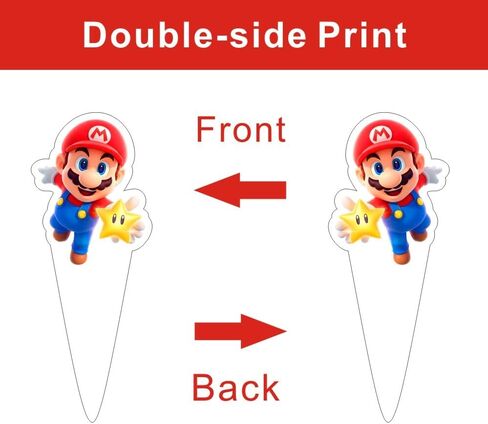 25Pcs Mario Galaxy Movie Cake Decorations with 24pcs Cupcake Toppers, 1pcs Big Cake Topper for Kids Birthday Party Supplies in Saudi Arabia