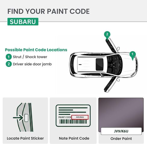 دهانات ERA - JV9/K6U - رمادي معدني من الكربيد لسيارة SUBARU مطابقة ألوان OEM تمامًا لطلاء السيارات - إصلاح الخدوش والكسور للمعادن والبلاستيك - مجموعة أساسية - صنع في الولايات المتحدة الأمريكية in Kuwait