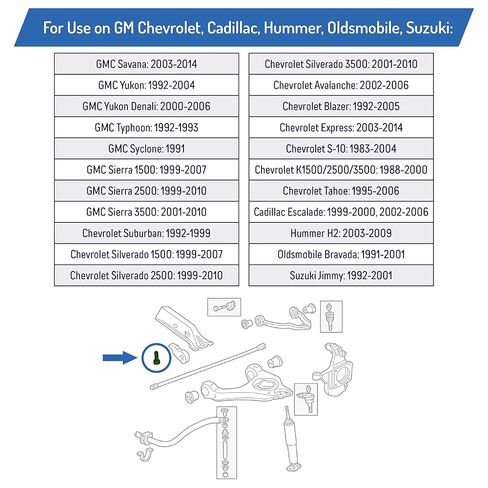 Torsion Bar Key Adjustment Bolts, Torsion Bar Adjuster Bolts Compatible with Silverado, Suburban, Avalanche, Tahoe, Express, Sierra, Jimmy, Escalade - 11612276 in Kuwait