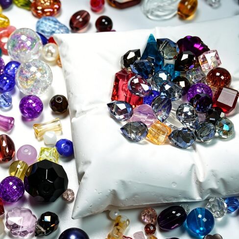 Jabrand Assorted Beads for Jewelry Making, 4-20mm Glass Beads Acrylic Beads Crystal Beads Assortment Bulk Bead for Bracelet Crafts DIY Supplies (Half Pound) in Saudi Arabia