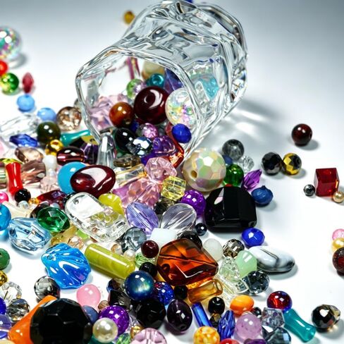 Jabrand Assorted Beads for Jewelry Making, 4-20mm Glass Beads Acrylic Beads Crystal Beads Assortment Bulk Bead for Bracelet Crafts DIY Supplies (Half Pound) in Saudi Arabia