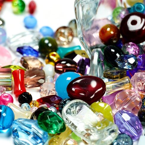 Jabrand Assorted Beads for Jewelry Making, 4-20mm Glass Beads Acrylic Beads Crystal Beads Assortment Bulk Bead for Bracelet Crafts DIY Supplies (Half Pound) in Saudi Arabia