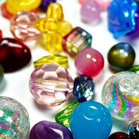 Jabrand Assorted Beads for Jewelry Making, 4-20mm Glass Beads Acrylic Beads Crystal Beads Assortment Bulk Bead for Bracelet Crafts DIY Supplies (Half Pound) in Saudi Arabia