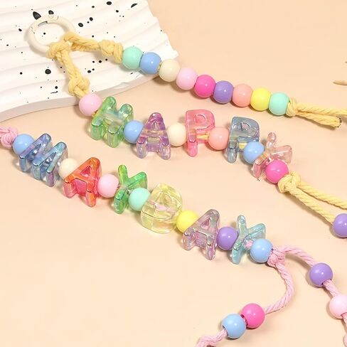 52PCS 20MM Large Letter Beads, Acrylic Transparent Colorful Mixed A-Z Big Alphabet Beads for Jewelry Bracelet Keychain Making, Chunky Loose Big Hole Letter for DIY Crafts in Saudi Arabia