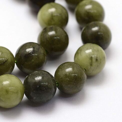 About 48pcs Round Taiwan Jade Beads Strands,8mm Dark Green Loose Spacer Beads, Crystal Stone for Necklace Earrings Jewelry Making, Hole: 1.1mm in Kuwait