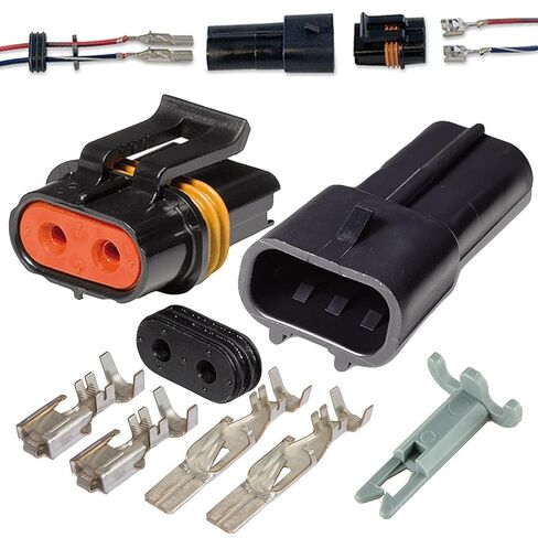 1-Pack, 46Amp (2-PIN) Metri-Pack 630 Series Pull-to-SEAT Waterproof Connector Terminals and Seals 12-10 AWG in Kuwait
