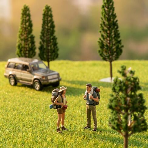 14 PCS Mini Diorama Trees, Mixed Miniature Trees Diorama Supplies Small Model Tree Train Scenery Fake Plastic Tree for DIY Crafts, Building Model Scenery Architecture, Natural Green in Kuwait