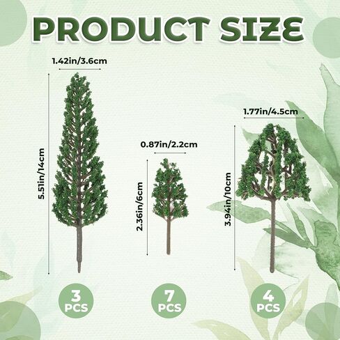 14 PCS Mini Diorama Trees, Mixed Miniature Trees Diorama Supplies Small Model Tree Train Scenery Fake Plastic Tree for DIY Crafts, Building Model Scenery Architecture, Natural Green in Kuwait
