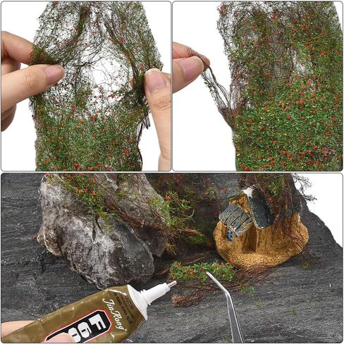 1 Box Miniature Realistic Vines Vegetation Model Resin Simulation Landscape Vines Artificial Flocking Mini Plants Garden Decor for Railway Layout Dioramas Fairy Garden Architecture Decoration in Kuwait