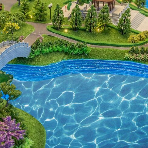 Toyvian Artificial Water Texture Sheet, 5Sheet Realistic Fake Water Surface Film for Diorama Supplies Miniature River Scenery Decals for Model Train Layout Sand Table in Kuwait