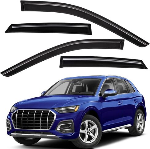 Lightronic Extra Durable Outside-Mount Auto Vent Window Visors, Fits 2018-2024 Audi Q5, UV Protection Rain Guards, Original Wind Deflectors, Smoke, 4-Pcs in Kuwait