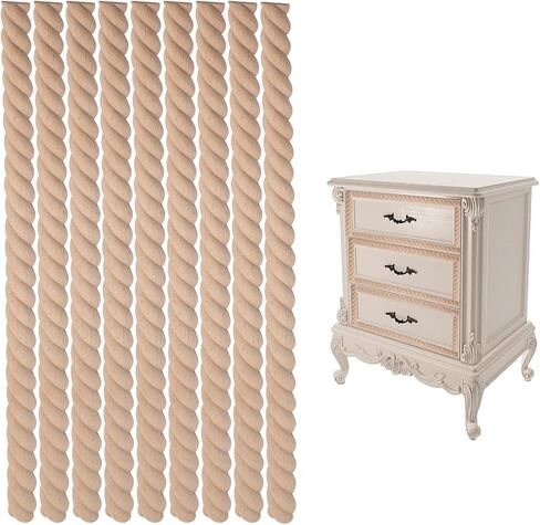 20 PCS Unfinished 3D Decorative Wood Trim, 15.7 Inch Long Cuttable Beech Wood Carved Frame Decoration Trim for DIY Craft, Furniture Door Mirror Cabinet Dresser Border Molding (Gourd Pattern) in Saudi Arabia