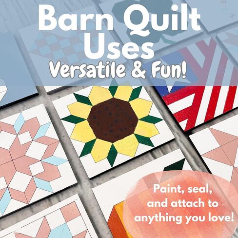 Patriotic Wooden Barn Quilt Kit, DIY Craft Painting Kit for Adults, America Barn Quilts Sign Block (Flag with Star, 15 inches) in Saudi Arabia