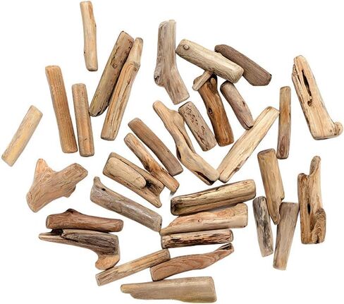20 Pcs Natural Driftwood Pieces Branch Slices Craft Sticks Beach Decor for for DIY, Craft Sticks, Craft Supplies in Kuwait
